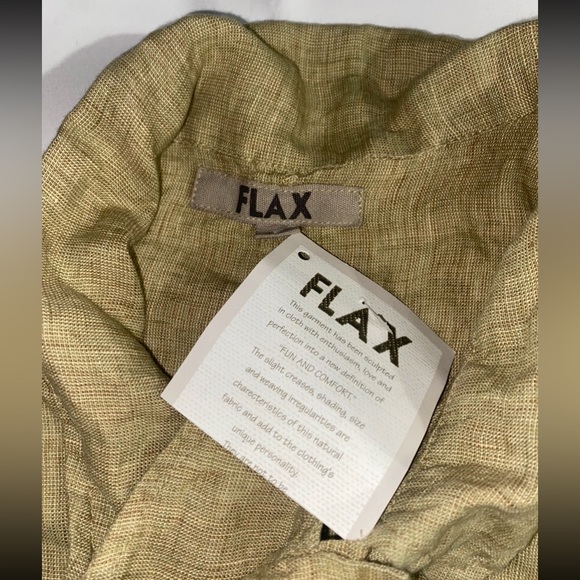 NWT Flax 100% Linen Comfy Button Down Low Pockets Shirt - Picture 8 of 12